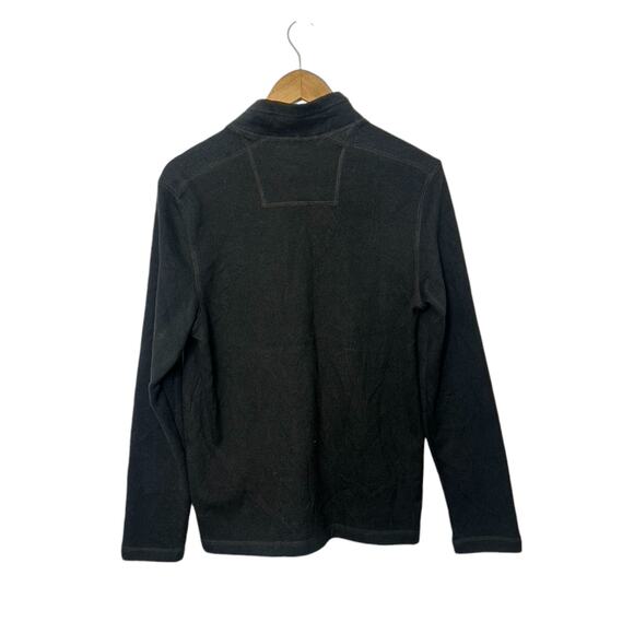 G.H. Bass & Co Black 1/4 Button Ribbed Pullover Men's Size Small - Picture 3 of 7